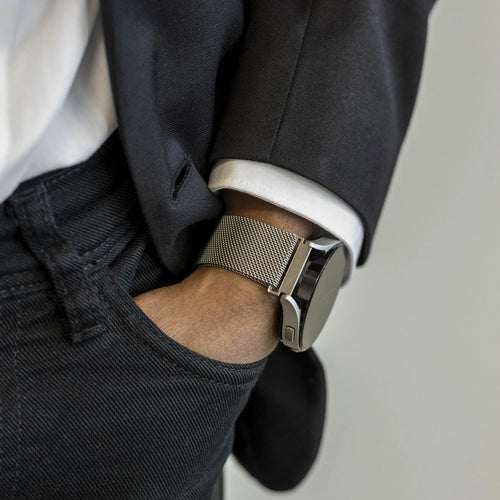 Milanese Strap, titanium, lifestyle photo