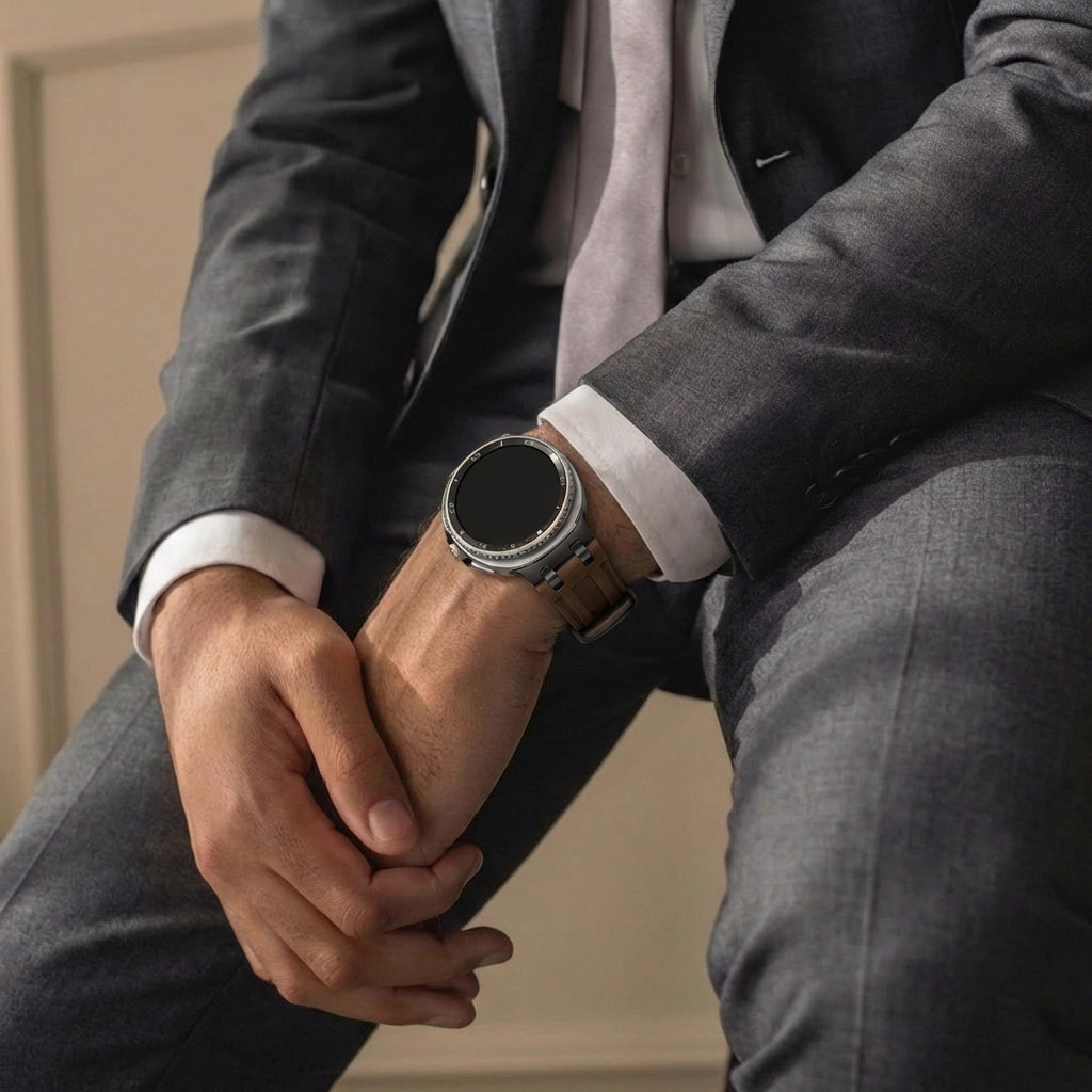 Samsung Galaxy Watch Ultra 2 Solid Leather Strap (Dark Brown)