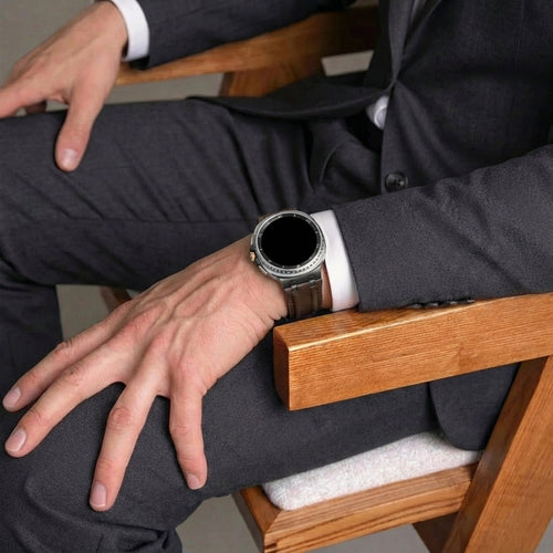 Samsung Galaxy Watch 8 Classic Solid Leather Strap (Coffee Brown)