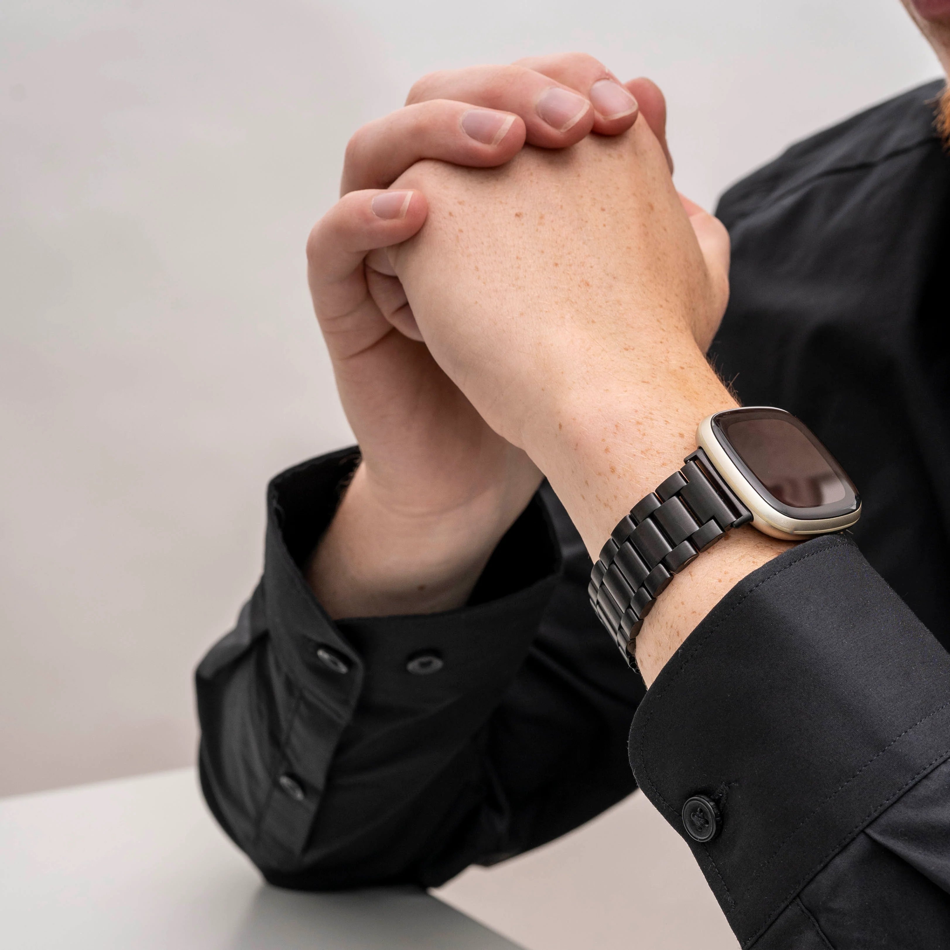 Fitbit Versa 4 Steel Strap (Black)