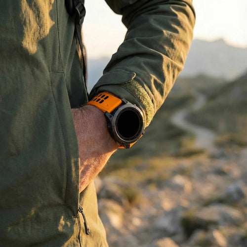 Bandz Garmin Quatix 5 / 6 / 7 Buckled Sport Strap (Orange/Black)