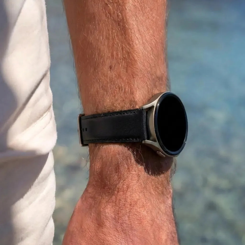 Bandz Xiaomi Amazfit GTS Leather Strap 'Easy Fit' (Black)