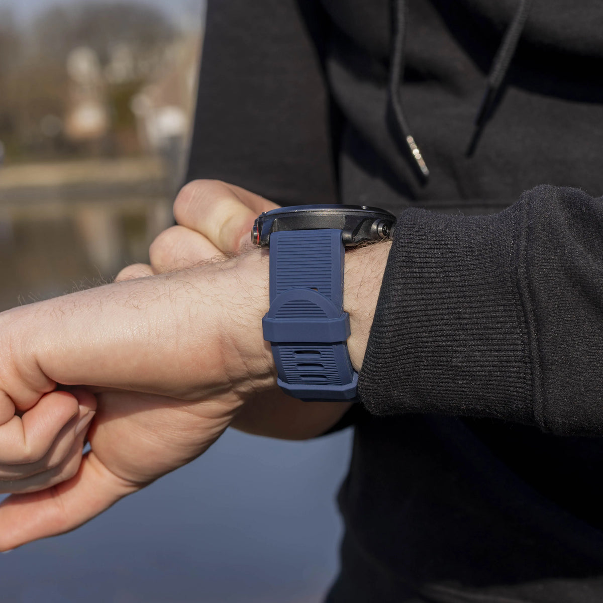 Silicone Strap, dark blue, lifestyle photo