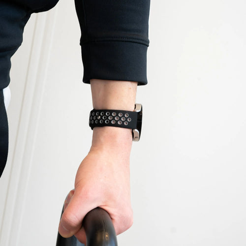 Silicone Sport Strap 'Deluxe', black/grey, lifestyle photo