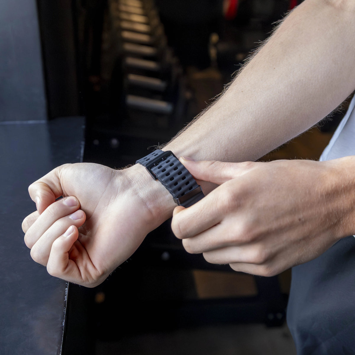 Silicone Ocean Strap, black, lifestyle photo