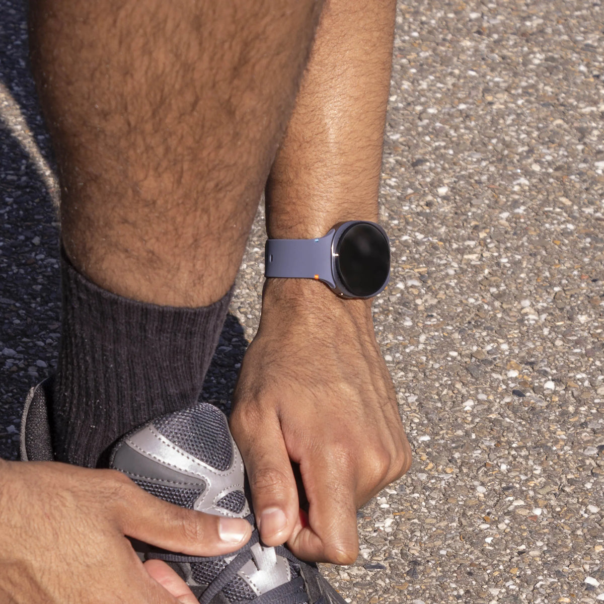 Silicone Strap, grey-blue, lifestyle photo