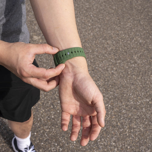 Outdoor Silicone Strap, army green, lifestyle photo