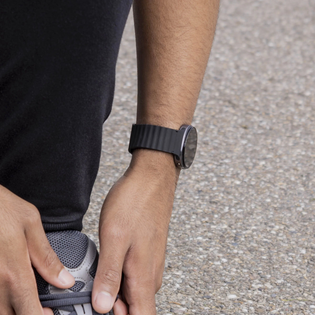 Wave Silicone Strap, black, lifestyle photo