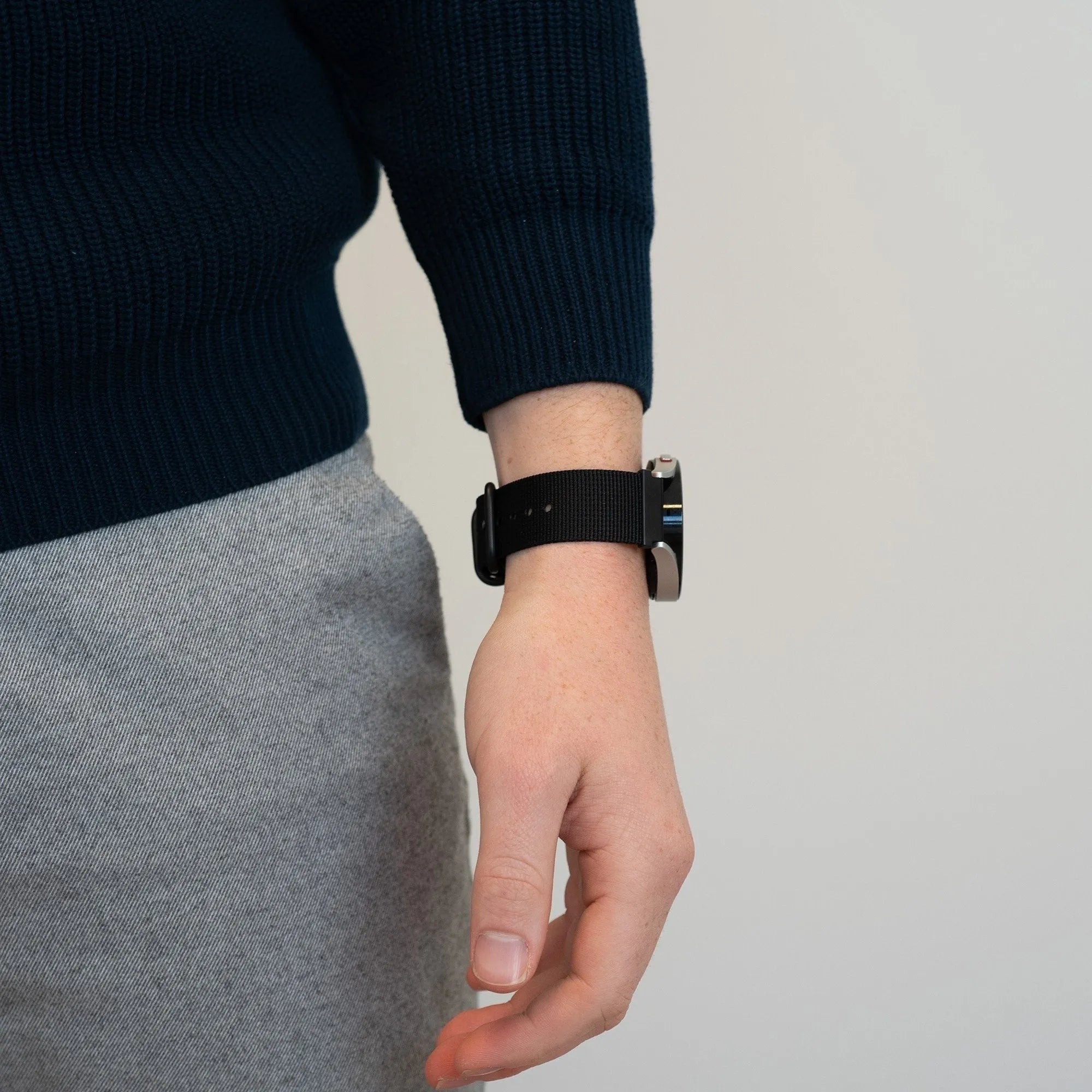 Bandz Oppo Watch X2 Nylon Strap with Buckle (Black)