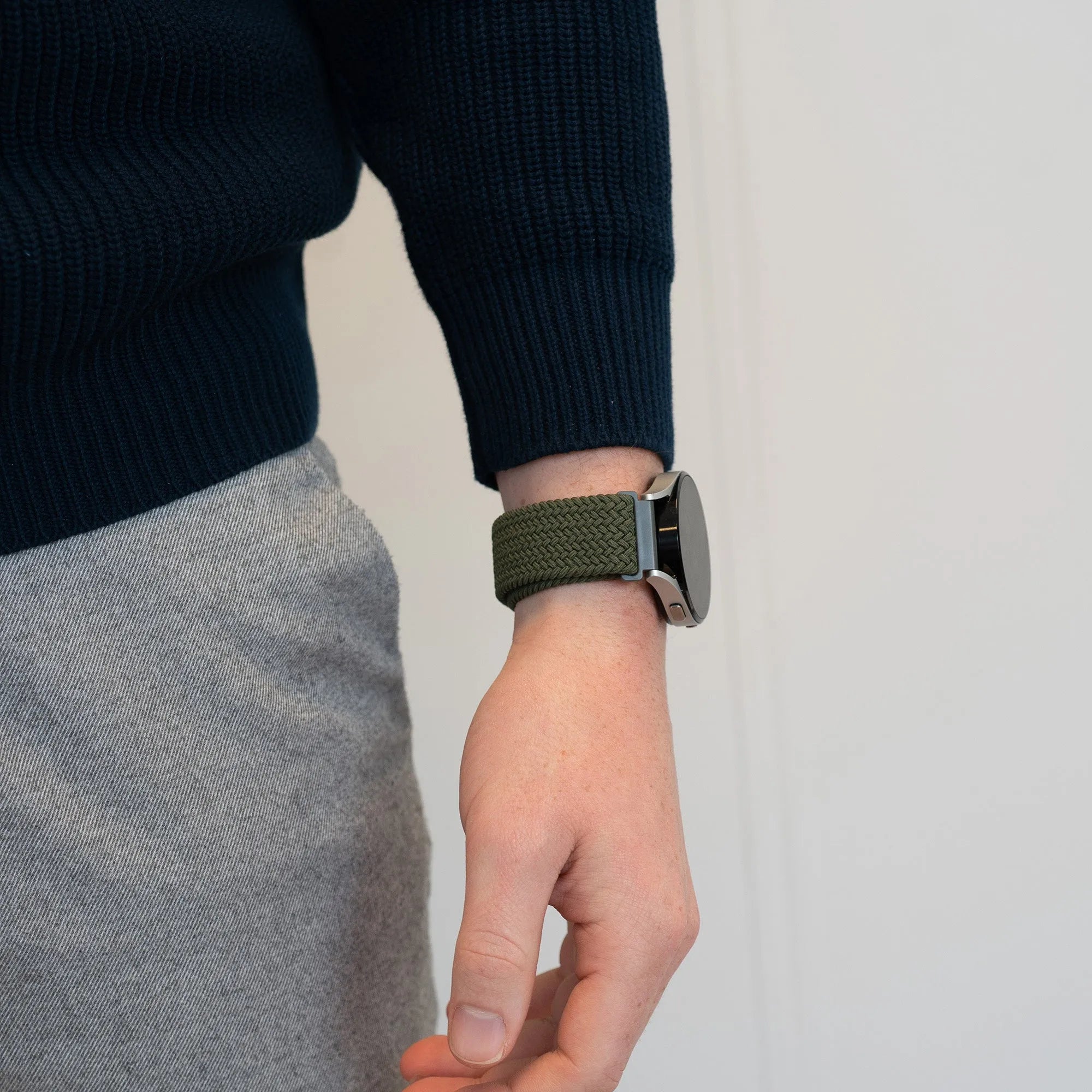 Bandz Oppo Watch X2 Woven Nylon Strap (Olive Green)