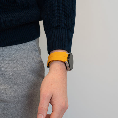 Bandz Samsung Galaxy Watch 6 Classic 47mm Silicone Strap with D-Buckle (Yellow)