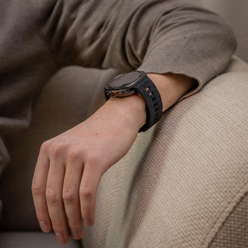 Silicone Strap Hexagons, black, lifestyle photo