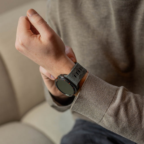 Samsung Galaxy Watch Ultra 2 Silicone Strap Hexagons (Dark Grey)
