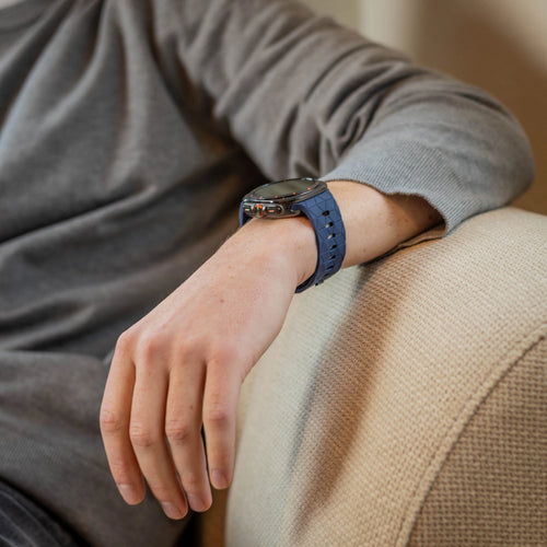 Silicone Strap Hexagons, dark blue, lifestyle photo