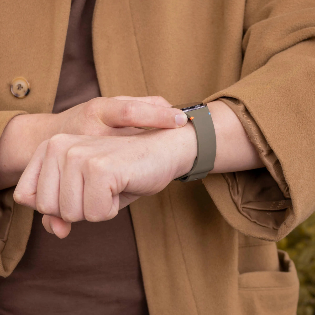 Silicone Strap, army green, lifestyle photo