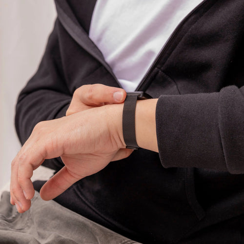 Milanese Strap, black, lifestyle photo