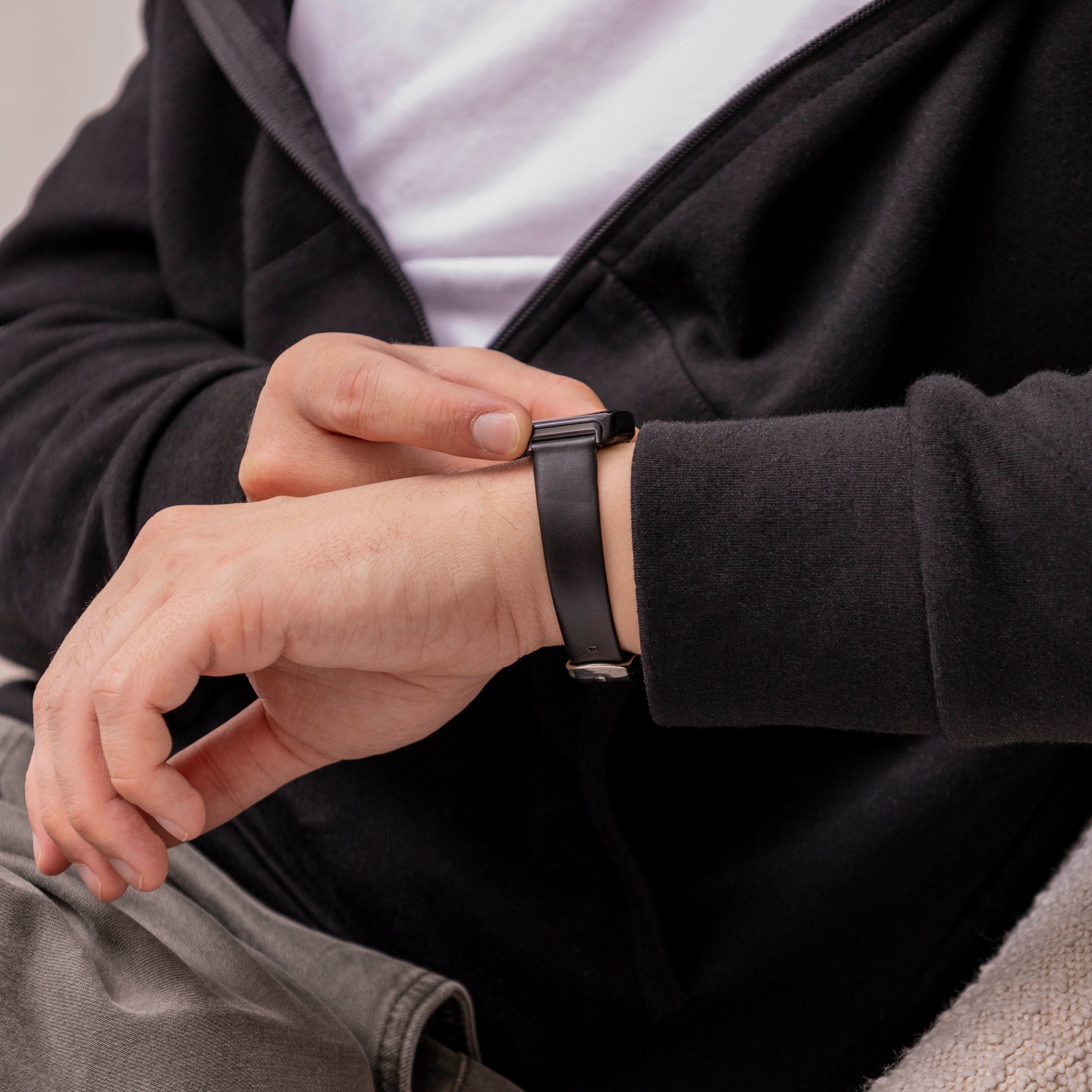 Huawei Band 10 Leather Strap (Black)