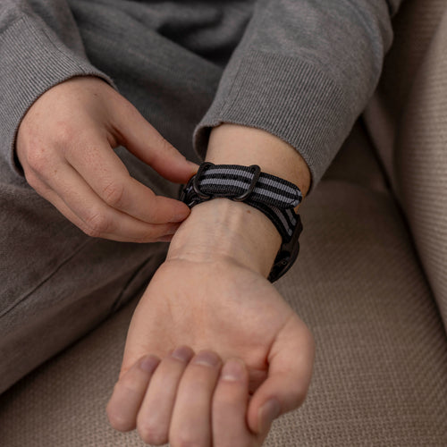 Nylon Buckle Strap, black/grey, lifestyle photo