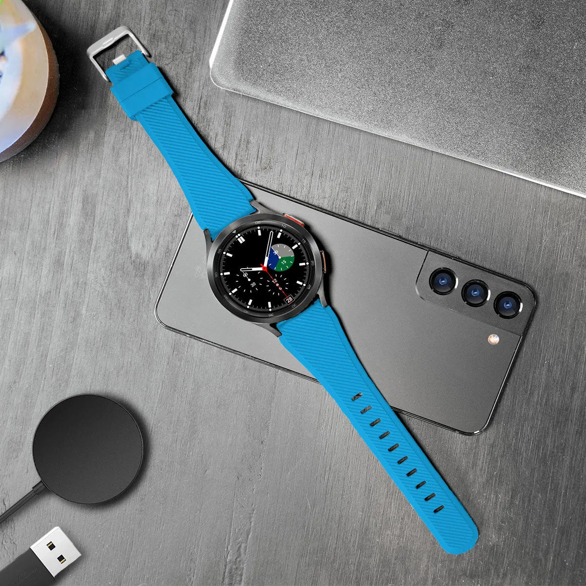 Amazfit Bip U (Pro) Twill Silicone Strap (Light Blue)