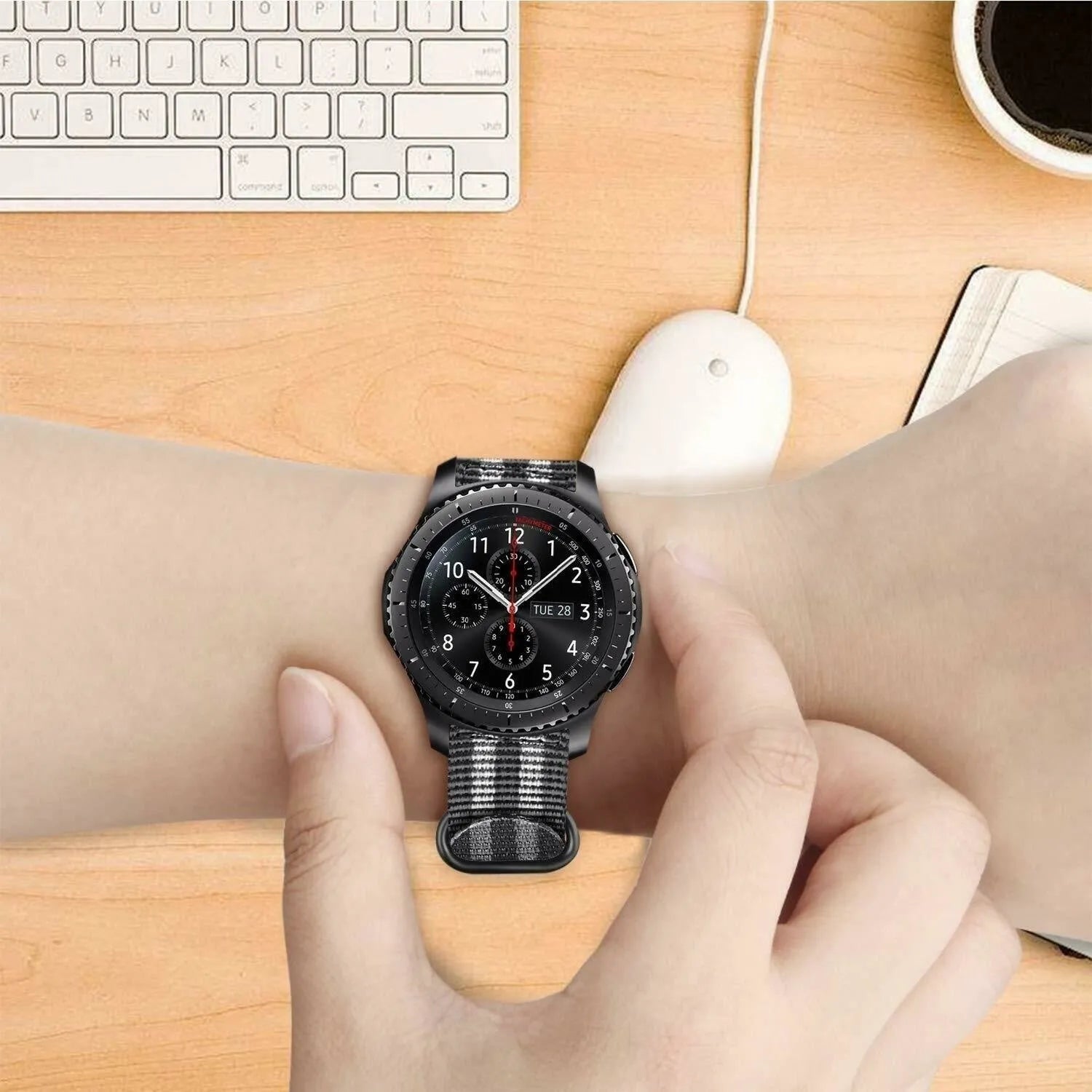 Nylon Buckle Strap, black/grey, lifestyle photo