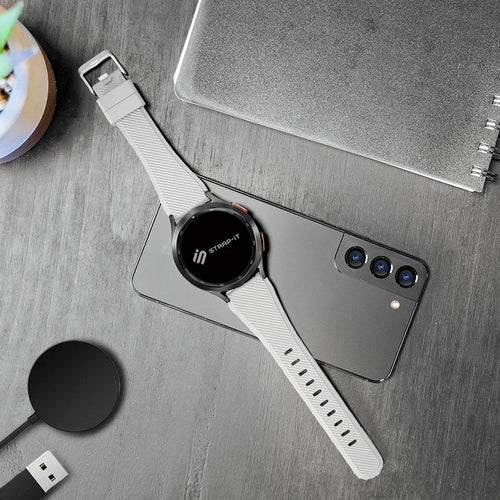 Twill Silicone Strap, white, lifestyle photo