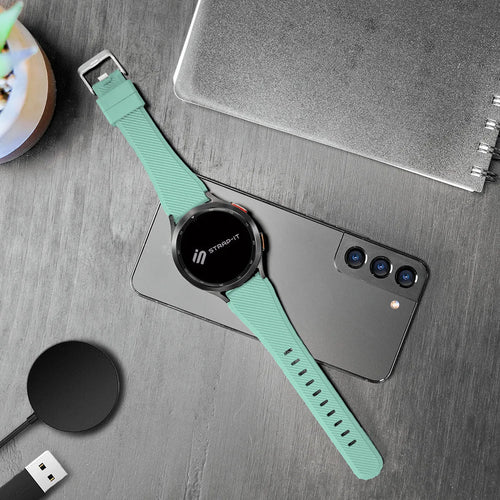ICE Smart TKS Rectangular 1.41 Twill Silicone Strap (Aqua)