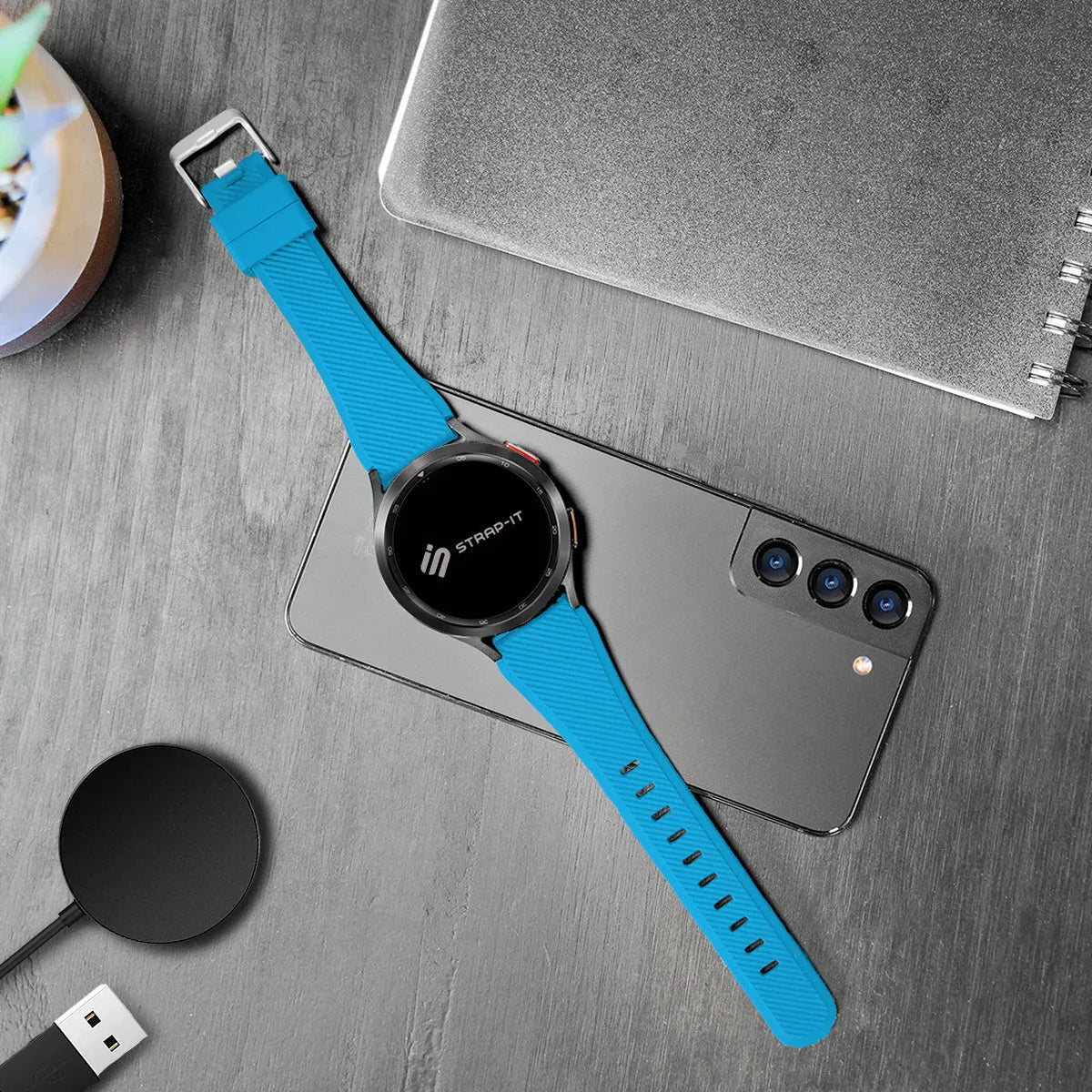 Gard Pro Health Smartwatch 2 Twill Silicone Strap (Light Blue)