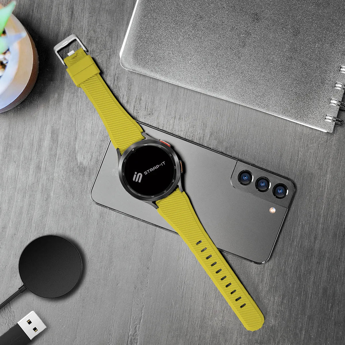 Coros Pace 4 Twill Silicone Strap (Yellow)