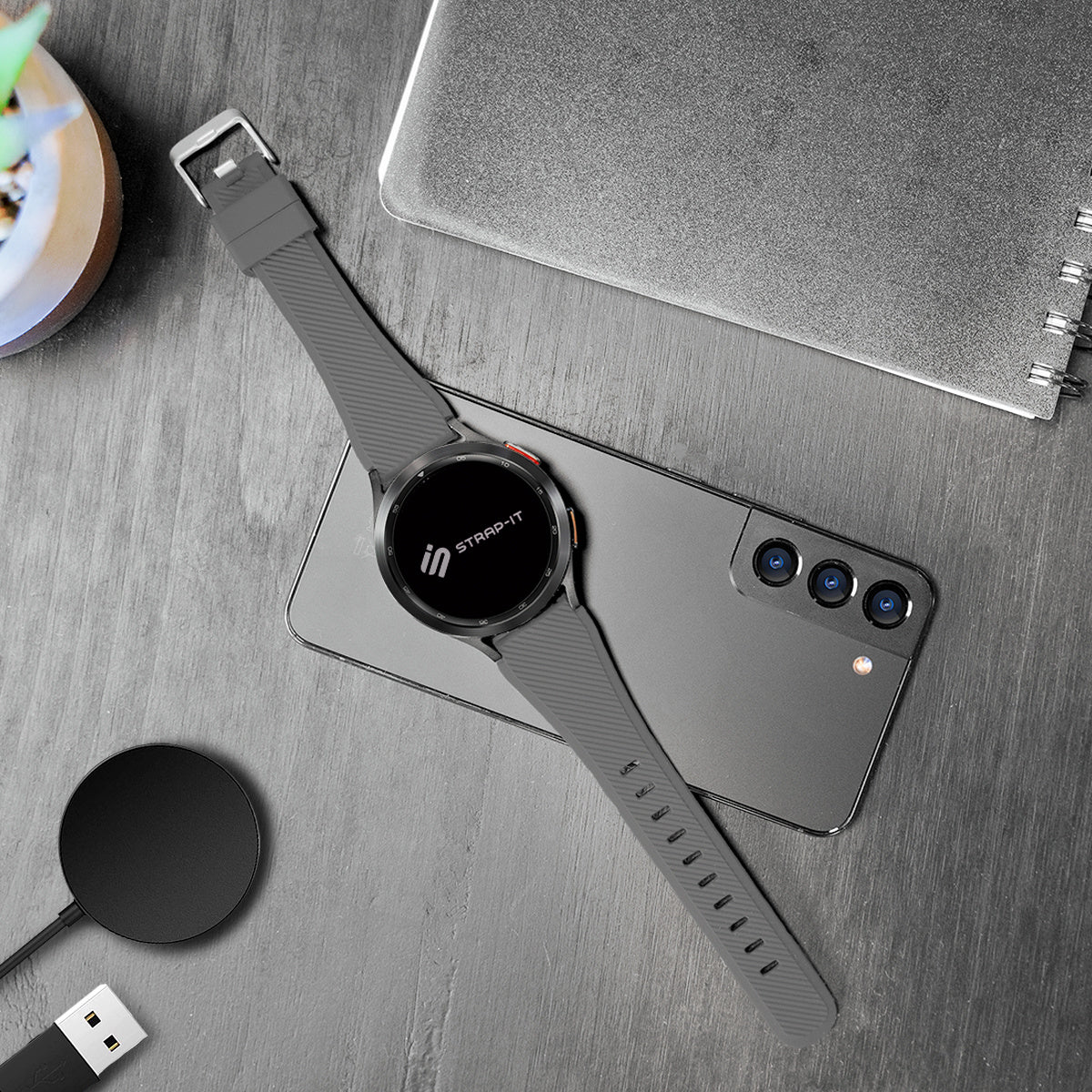 Coros Pace 2 Twill Silicone Strap (Grey)