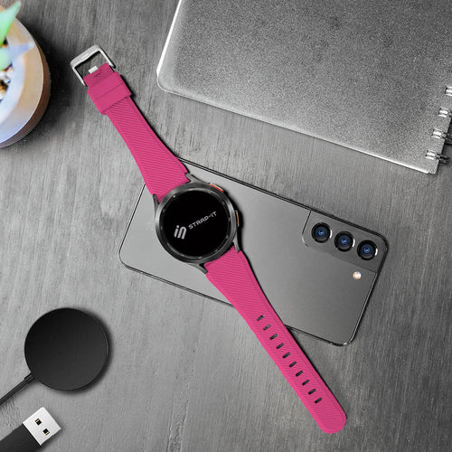 Coros Apex 46mm Twill Silicone Strap (Bright Pink)