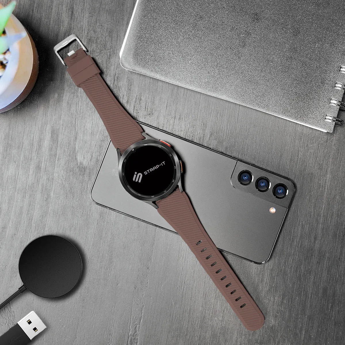 Coros Pace 4 Twill Silicone Strap (Brown)