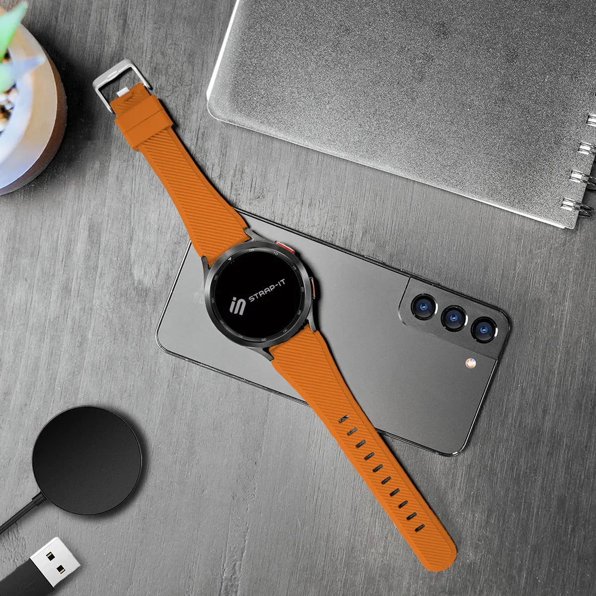 Oppo Watch S Twill Silicone Strap (Orange)