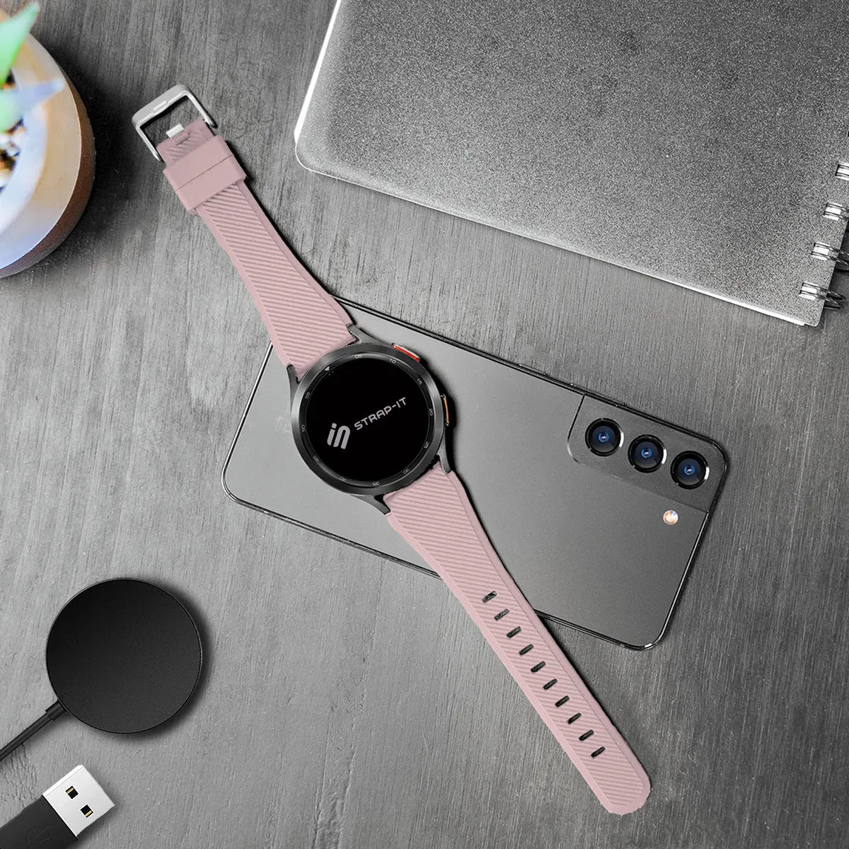 Coros Apex 2 Twill Silicone Strap (Pink)