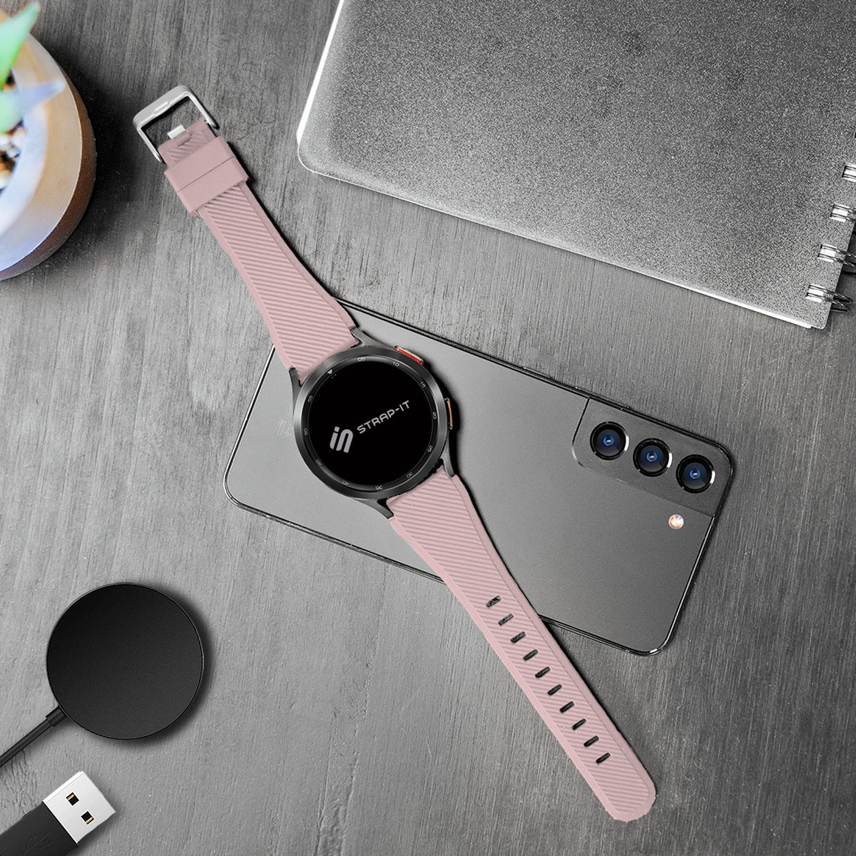 Withings ScanWatch Nova Twill Silicone Strap (Pink)