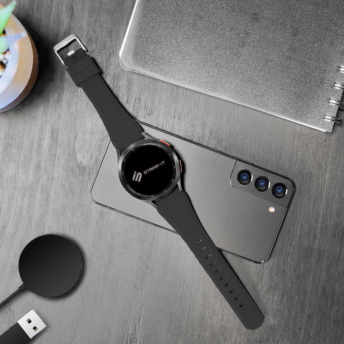 Huawei Watch GT 5 Pro - 46mm Twill Silicone Strap (Black)
