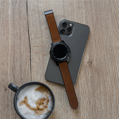 D-Buckle Leather Strap, brown, lifestyle photo