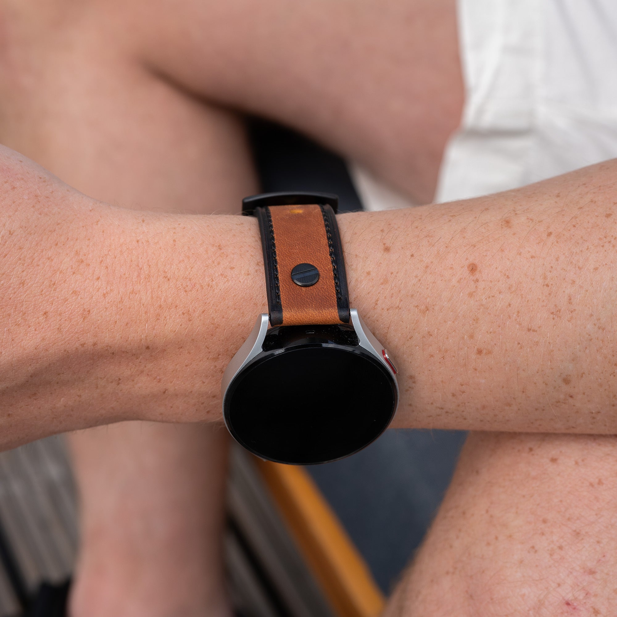 Amazfit Bip U (Pro) Leather Strap with Screw (Dark Brown)