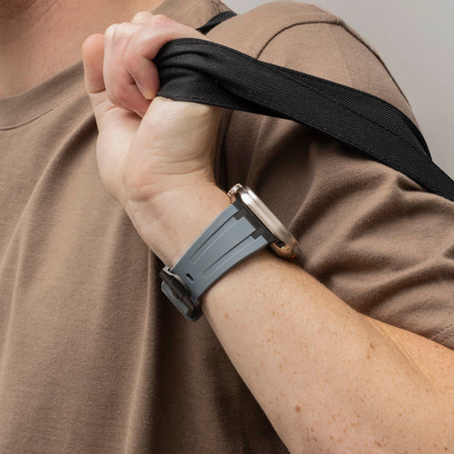 Apple Watch Ultra Luxury Liquid Silicone Strap (Dark Grey with Black)