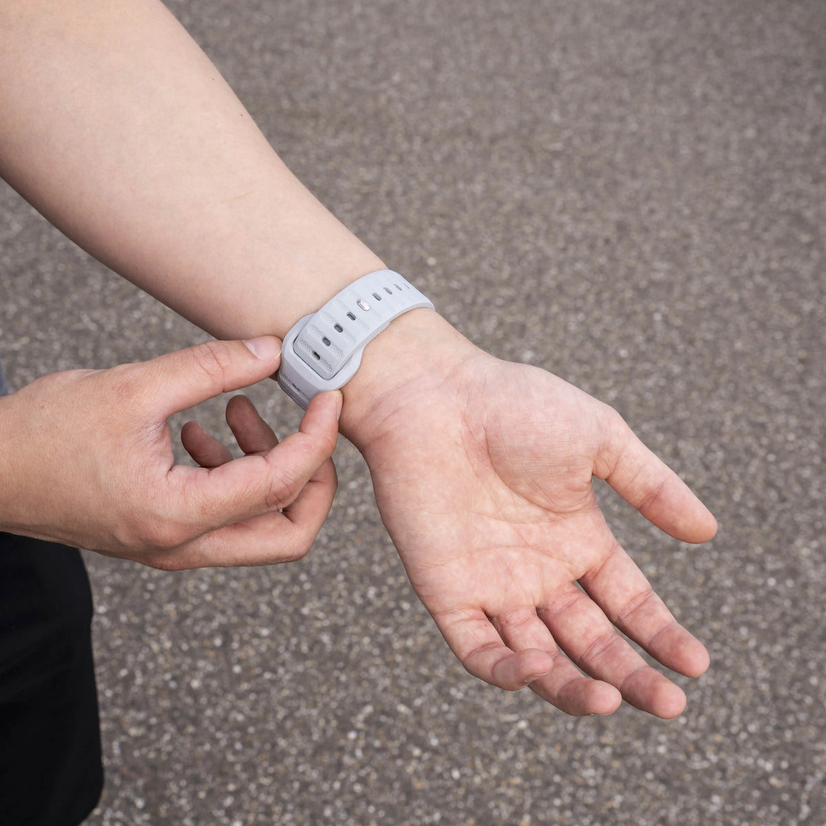 Outdoor Silicone Strap, grey, lifestyle photo