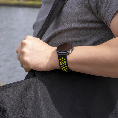 Silicone Sport Strap, black/yellow, lifestyle photo
