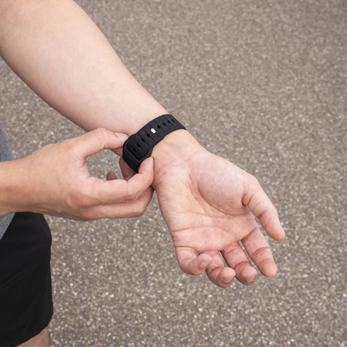 Outdoor Silicone Strap, black, lifestyle photo