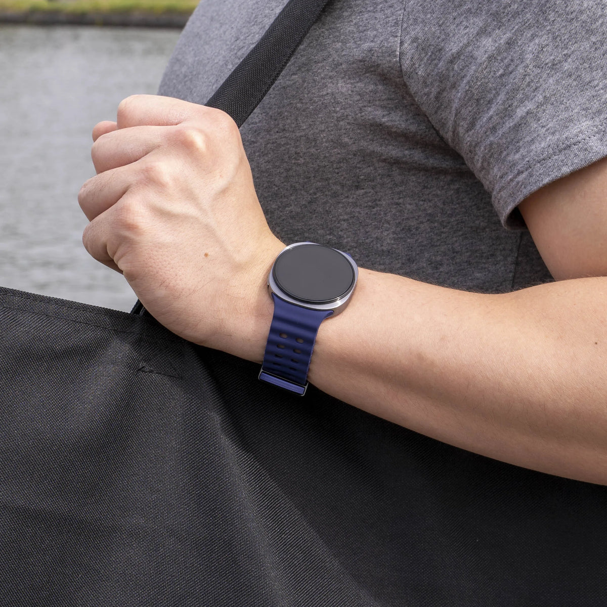 Silicone Ocean Strap, dark blue, lifestyle photo