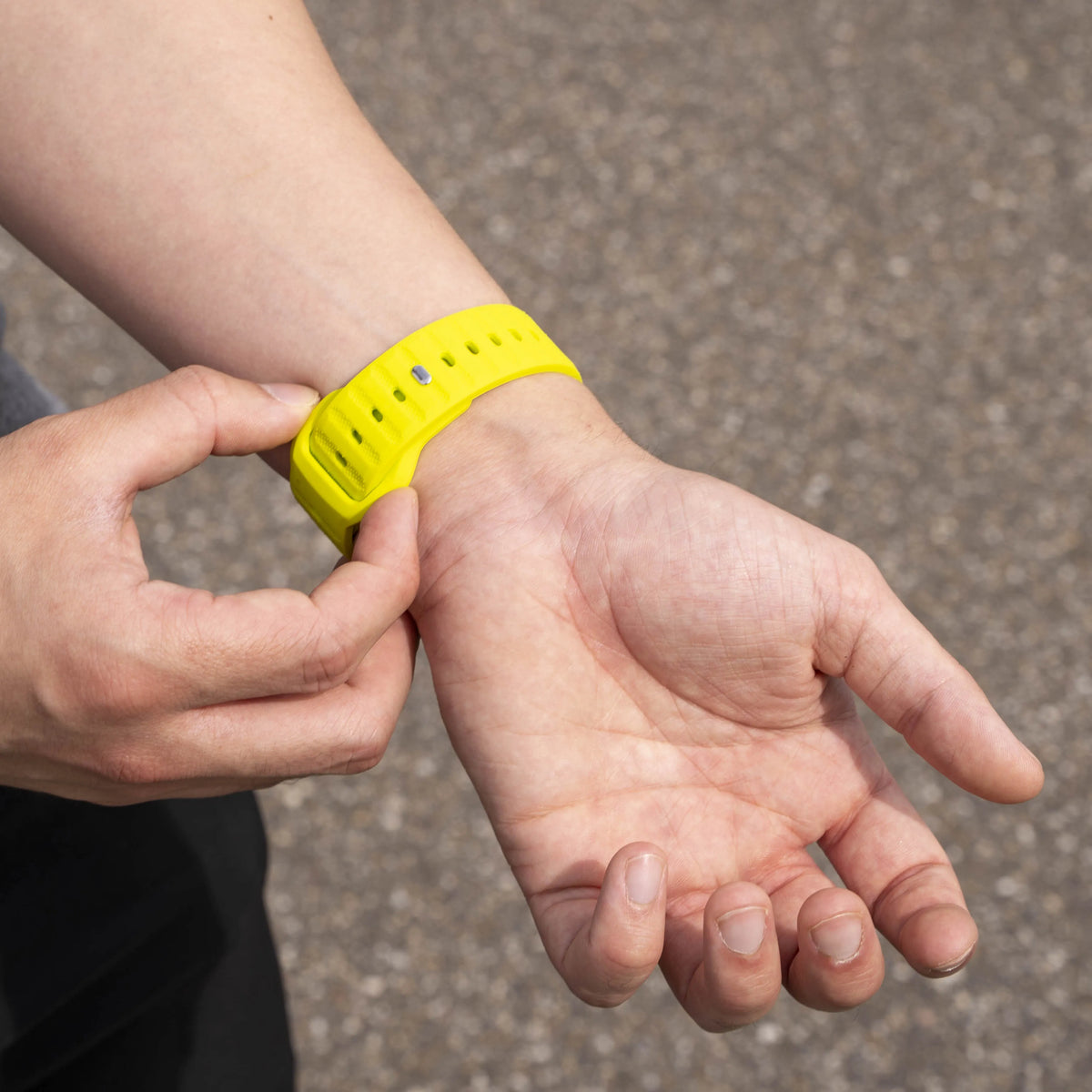 Outdoor Silicone Strap, lime, lifestyle photo