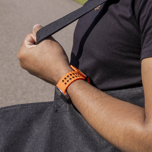 Silicone Ocean Strap, orange/black, lifestyle photo
