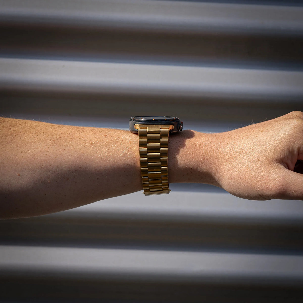 Steel Strap, gold, lifestyle photo
