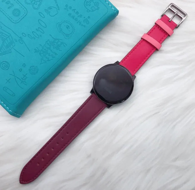 Gard Pro Health Smartwatch 3 - 48mm Leather Strap 'Duo' (Bright Pink/Auburn)
