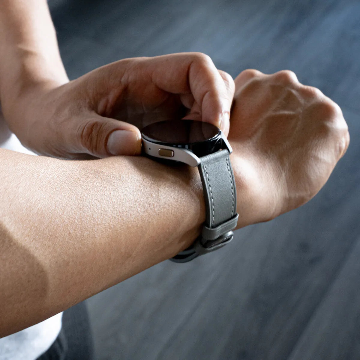 Coros Pace 3 Modern Leather Strap (Grey)