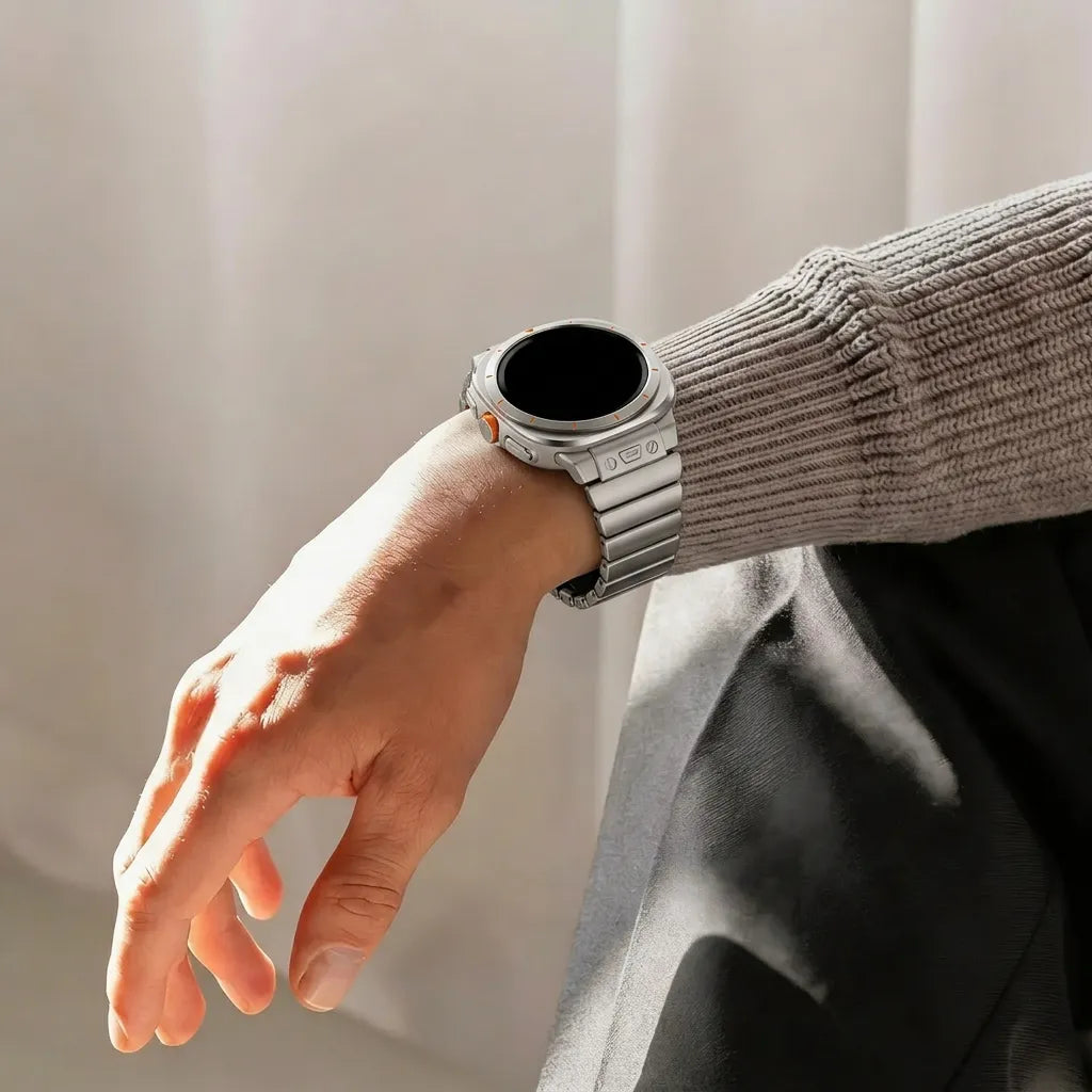 Samsung Galaxy Watch Ultra 2 Titanium Strap 'Hybrid' - Titanium/Black