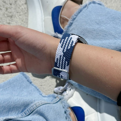 Nylon Adjustable Braided Strap, blue/white, lifestyle photo