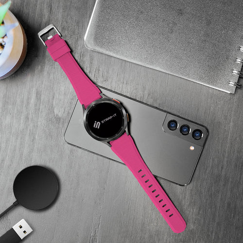 Withings Steel HR Sport Twill Silicone Strap (Bright Pink)